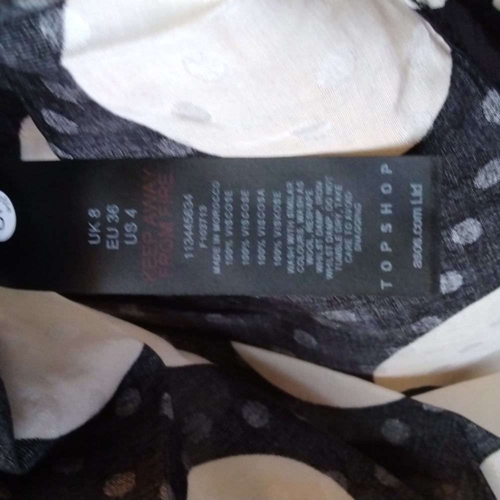 Topshop Jacquard Peplum Blouse Size 4 - Picture 15 of 17